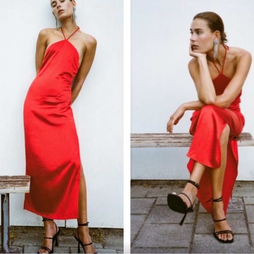Zara Vibrant Red Backless Dress